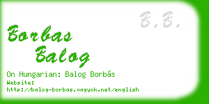 borbas balog business card