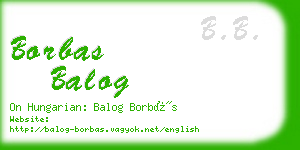 borbas balog business card
